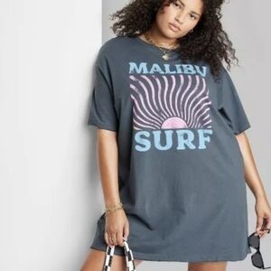 Ascot & Hart Malibu Surf Graphic Oversized Shirt